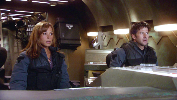 John end Teyla in the puddlejumper - Letters from Pegasus